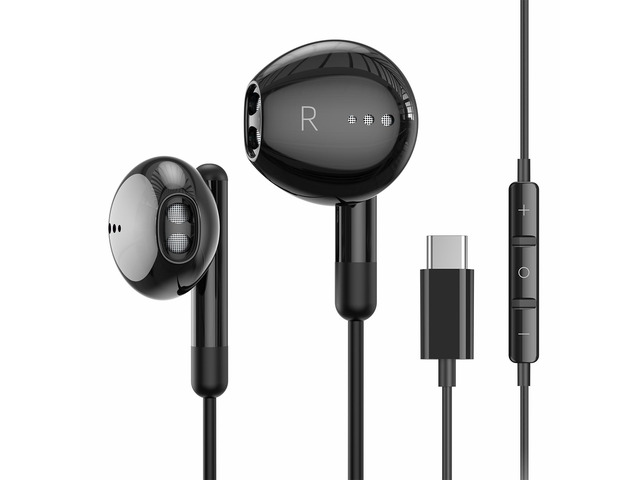 USB C Headphones for iPhone 18 17 16 15 Pro Max Plus iPad Pro USB C Earphones with Microphone Volume Control USB C Wired Earbuds USB Type C...