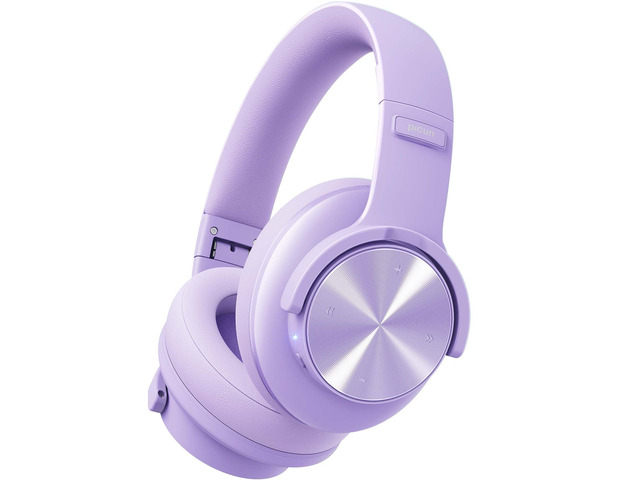B8 Wireless Bluetooth Headphones, 120H Playtime, 3EQ Modes, Purple Over-Ear, Built-in Microphone, Multipoint Connection, Foldable, Button & Touch...
