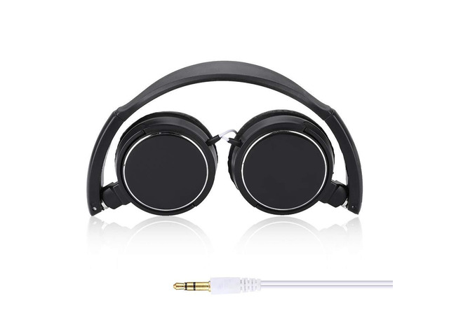 Foldable Head Mounted Headphone Mini Wired Headset Hands Compact Stereo HiFi Music Headset Support Rotatable Ear Cup Adjustable Headband Support TF...