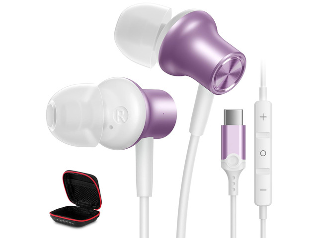 for Apple USB C Headphones Wired Earbuds for iPhone 17 17e 16 15 USBC Plug in Ear Buds Type C Corded Earphones Headset for Google/Pixel 11 10 10a...