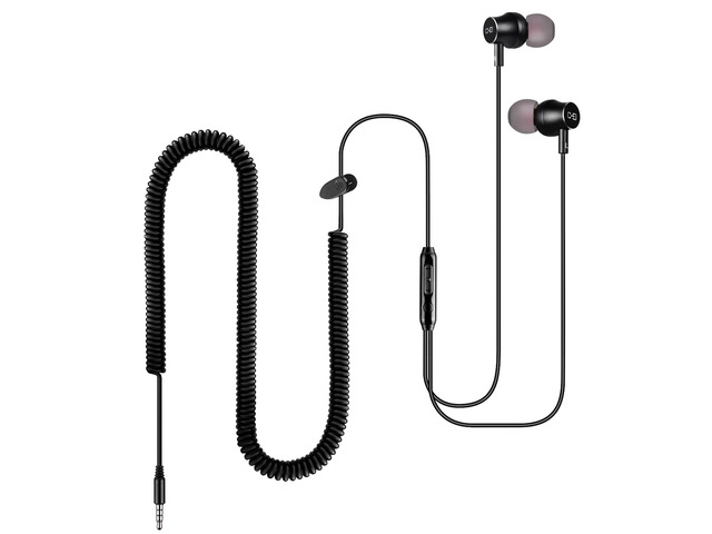 12Ft Extra Long Earbuds for TV & PC, in-Ear Wired Headphones, 3.5mm Jack 3.6M Long Headphone for TV Watching with Coiled Extension Cable, Volume...