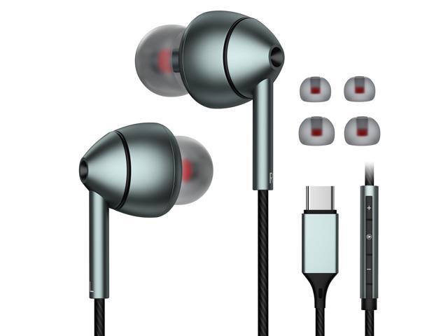 USB-C Wired Earbuds with Microphone, Volume Control, Noise Canceling, Compatible with Samsung Galaxy S24 S23 S22, iPhone 17 16 15 Pro Pro max,...