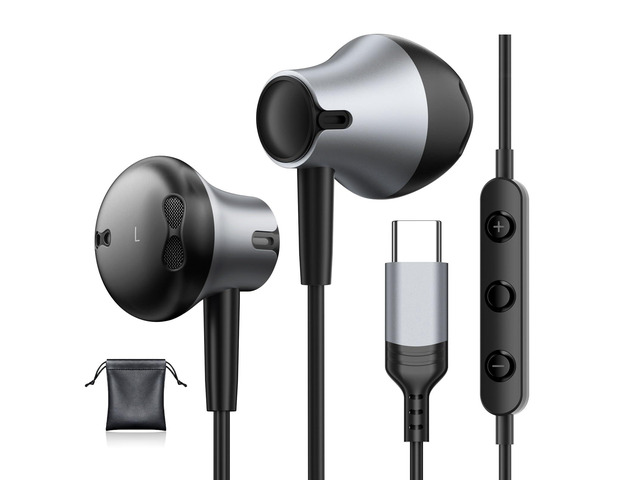 USB C Headphones Wired for Samsung Galaxy S26 S25 S24 Ultra S23 S22 FE A55 with Mic Earphones for iPhone 17 Air 16 15 Pro Max, Volume Control...