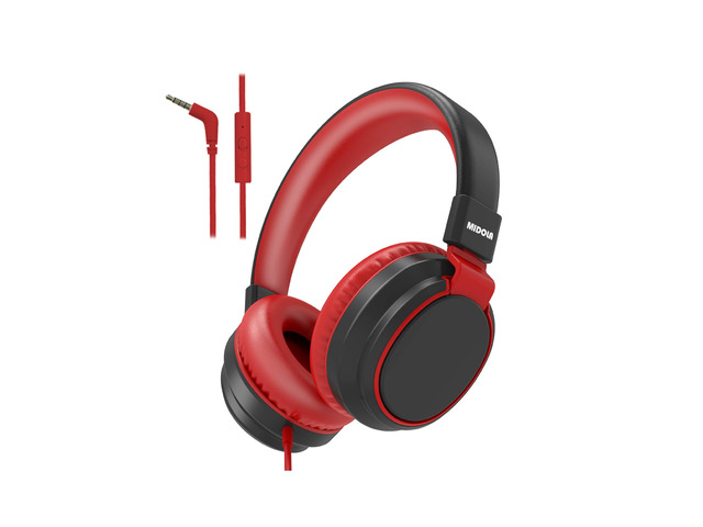 Volume Limited 85/110dB Kids Headphone Over-Ear/On-Ear Foldable Sound Noise Protection Headset with Inline AUX 3.5mm Cord w/Mic for Child School...