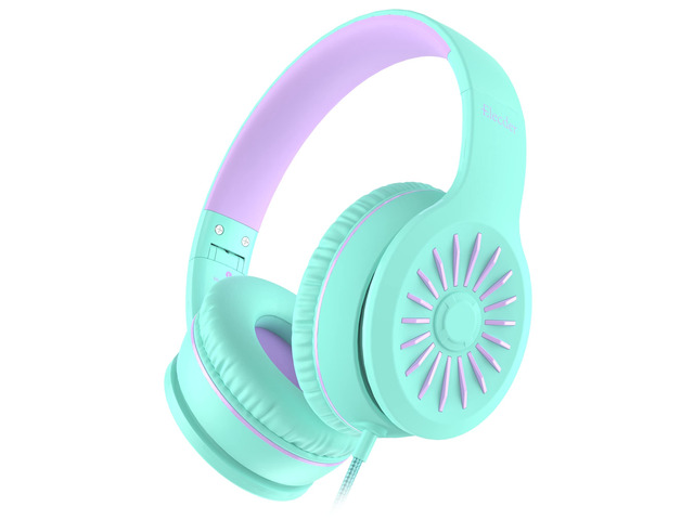 i45 Kids Headphones Wired, On-Ear Headphones for School Teen, Green Foldable Portable, 1.5M Cord Headphone Stereo Aux Jack 3.5mm Headset for...
