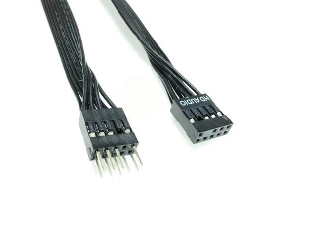9Pin AC97 HD Audio Motherboard Extension Cable Male to Female 24AWG Wire for Computer Mainboard Host Case Chassis Front Panel