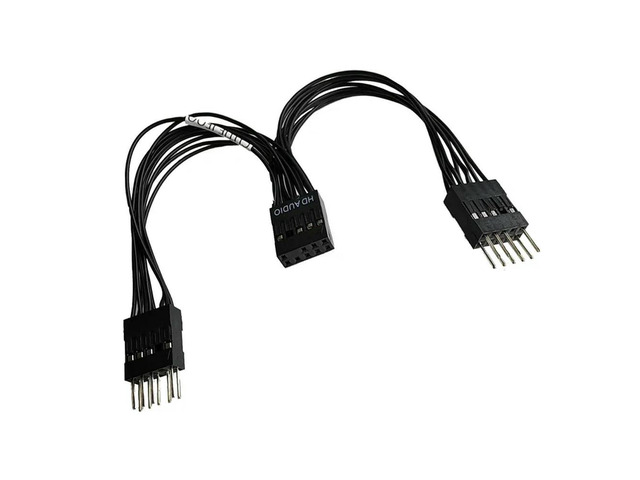 10CM Desktop Computer Motherboard Audio HD Extension Cable 9Pin Female To 2-Port Male Splitter Data Cord