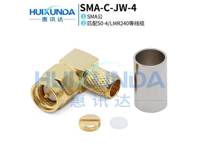SMA-C-JW-4 SMA Male Right Angle Elbow Inner Pin Crimping 50-4/LMR240 Wire Connector JW-4