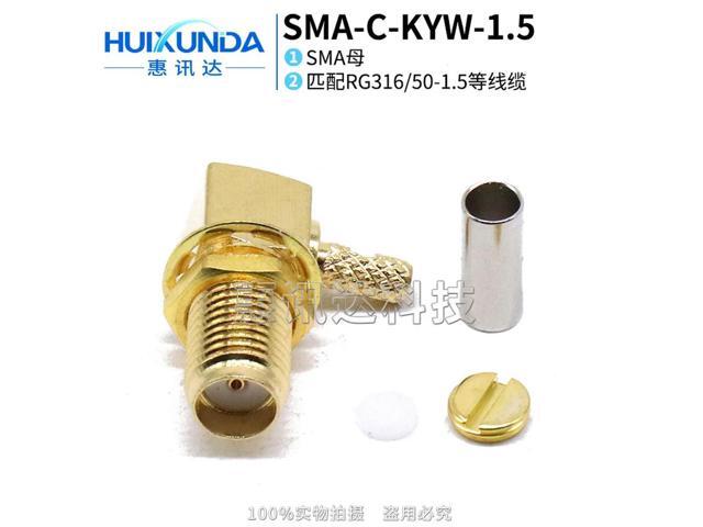 SMA-C-KYW3 SMA-KYW1.5Y SMA female elbow with nut fixed crimp 50-1.5 cable
