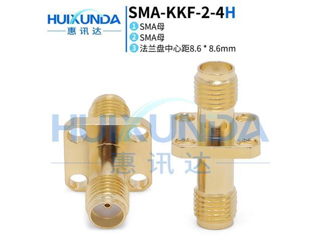 SMA-KKF SMA female to female four-hole flange double-pass SMA flange wall connector SMA-KFK
