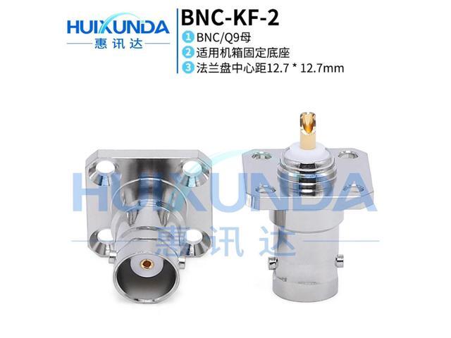 BNC-KF-2 integrated square board BNC female head with four-hole flange fixed BNC female seat 18.5 square connector Q9