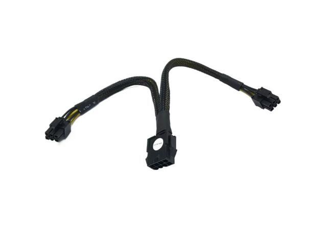 Computer PC PCI-E PCIe Graphics Card Video GPU 8Pin to 2-Port Dual 6Pin Power Cable Powered Sleeved Cord 18AWG Wire 20cm