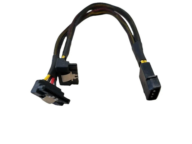 PSU 4Pin IDE Molex to Dual 90 Degree Down Angle 15Pin SATA Power Cable Cord 18AWG Wire For HDD SSD PC DIY