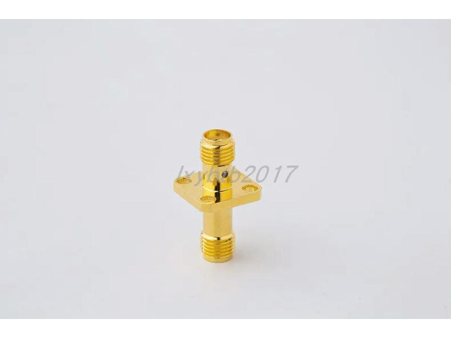 RF adapter SMA-KKF four-hole flange total length 24mm female adapter SMA-KFK square plate fixed double-pass head