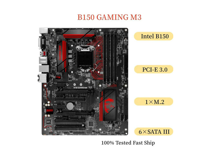 For B150 GAMING M3 Motherboard 64GB LGA 1151 DDR4 ATX Mainboard 100% Tested Fast Ship