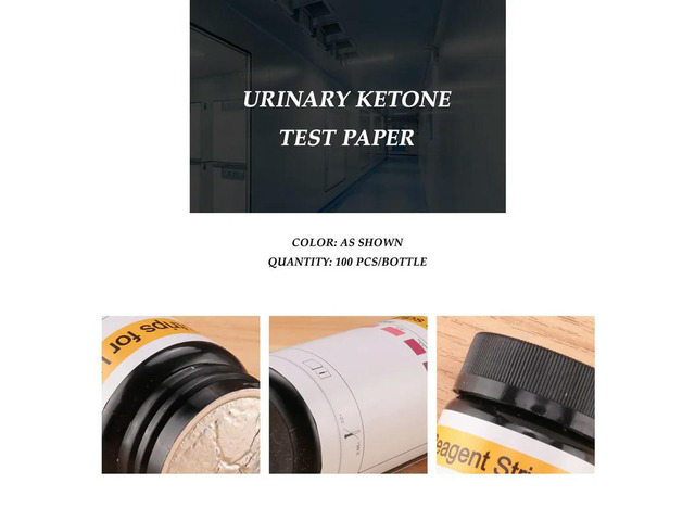 100Pcs/Bottle Ketone Strips Home Ketosis Urine Weight Lose Analysis Keto Strips
