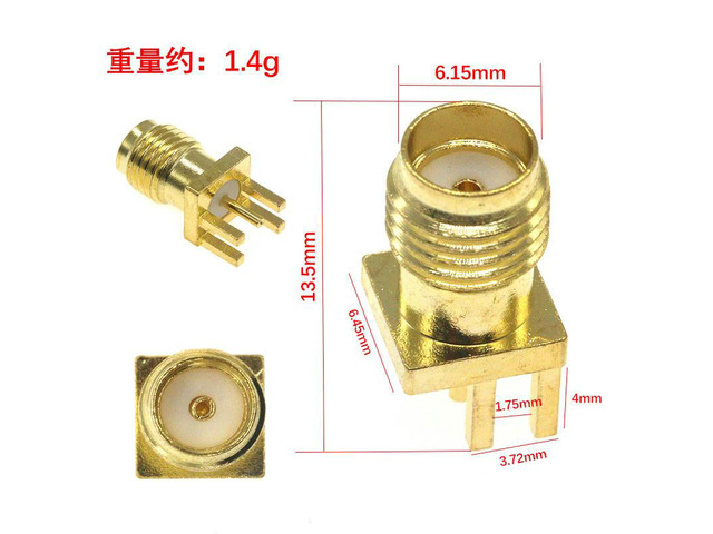 Antenna seat SMA-KE straight head off-foot type outer screw inner hole straight into SMA seat