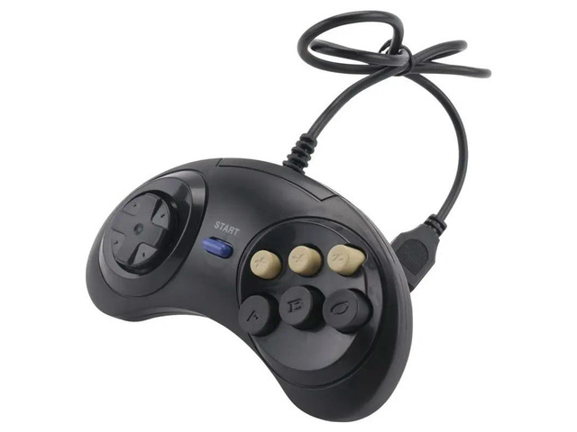 Classic Retro 6 Buttons Wired Handle Game Controller Gamepad Joystick Joypad For Sega Md2 Pc Mac Mega Drive Gaming Accessories
