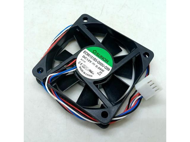 1pcs For 12V 0.59W silent fan 6015 60mm 60*60*15mm EC60151B3-Q00U-Q99 4-pin pwm axial fan