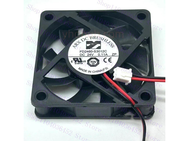 for ARX FD2460-S3012C DC 24V 0.11A 60x60x15mm 2-Wire Server Cooling Fan
