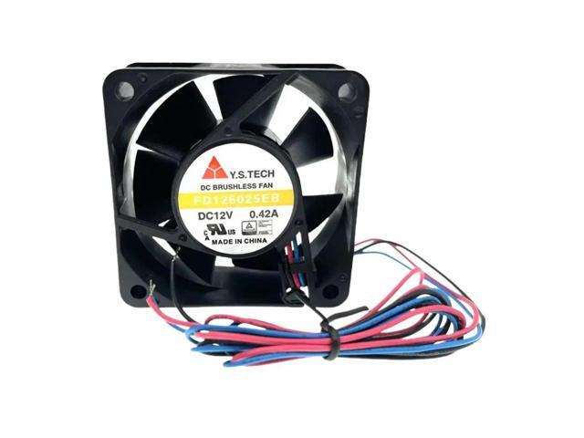FD126025EB 60mm Cooling Fan 60x60x25mm DC 12V 5400RPM Server Fan 3-Wire RD Alarm Dual Ball Bearing Mute Chassis Cooler