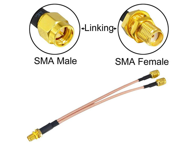 Antenna Coaxial Cable SMA Female To Y-Type 2XSMA Male Straight Splitter Combiner Extension Pigtail Cable RG316