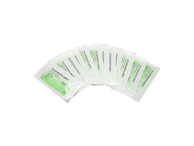 12Pcs Suture Practice Thread Individual Package Suturing Thread Set With Curvedneedle And Nylon Materials (4/0)