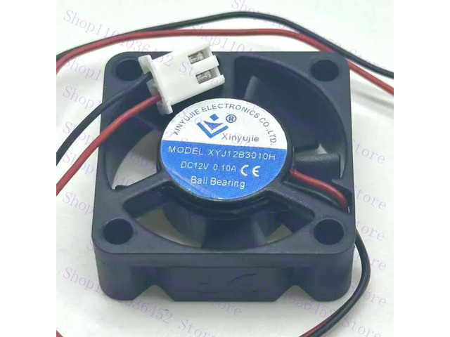 for XYJ12B3010H DC 12V 0.10A 30x30x10mm 2-Wire Server Cooling Fan