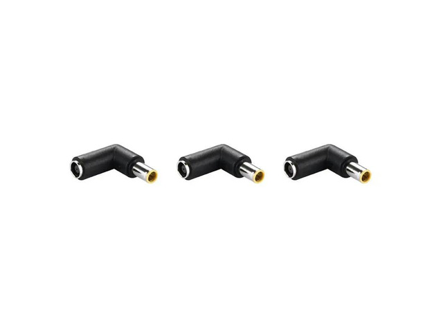 3X DC 7909 Male To DC 7909 Female Connector Power Adapter For Thinkpad, 90 Degree Right Angle Elbow