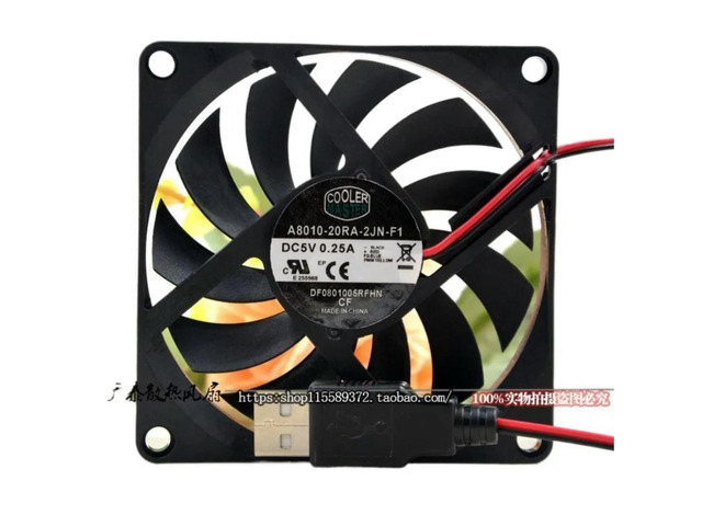 A8010-20RA-2JN-F1 For 8010 DC 5V 0.25a 8cm Ultra-Thin Mute Cooling Fan