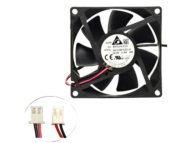 for Delta AFCB0812D-A 80x80x25mm Cooling Fan 12V 0.78A 4800 RPM Ball Bearing 2-Wire 8025 Blower for PC/PSU/Industrial Gear