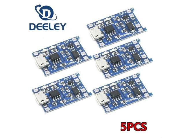 5 pcs Micro USB 5V 1A TP4056 Lithium Charger Module Charging Board With Protection Dual Functions 1A Li-ion