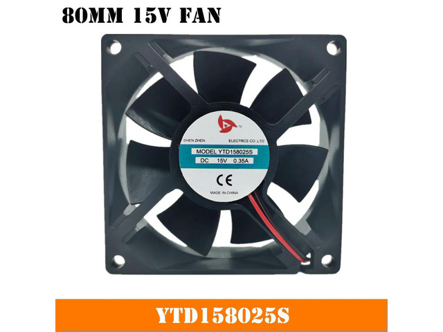 80mm 15V Fan 8cm For YTD158025S DC15V 0.35A 2-wire 80x80x25mm Cooling