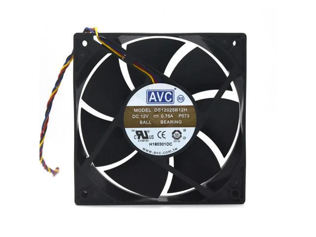 PWM Fan For AVC DS12025B12H 120X120X25mm DC 12V 0.75A 2 Ball Bearing Fan High Speed CFM Airflow Axial Cooling 12cm