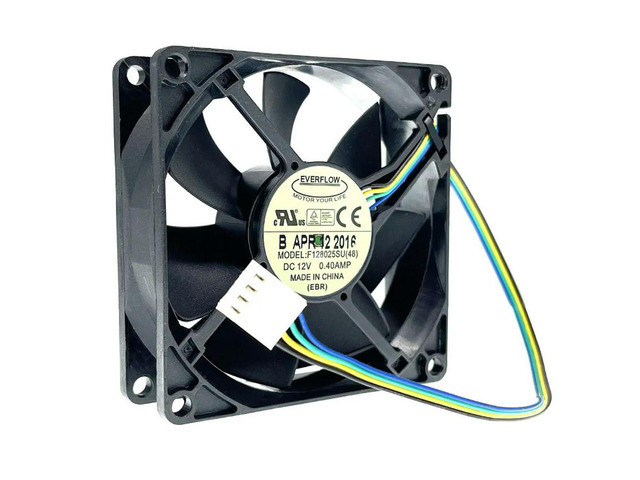 80mm 8cm 8025 PWM Computer PC CPU Cooling Fan,Everflow F128025SU (48) 80X80X25mm DC12V 0.40A 4400RPM High Speed Cooler
