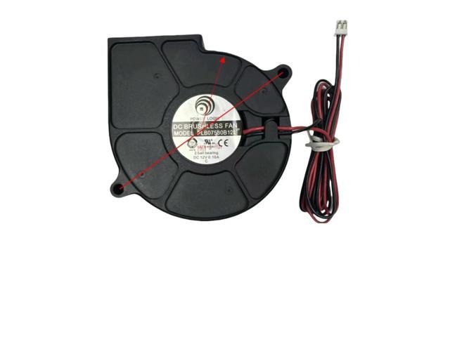 7530 Centrifugal Blower Fan 75x75x30mm Dual Ball Bearing 12V 0.1A Ultra-Quiet Cooling for Projectors/3D Printers 2500 RPM