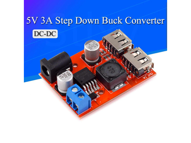 LM2596 LM2596S Dual USB DC-DC 9V 12V 24V 36V to 5V 3A Step Down Buck Converter Board Car Charger Solar Power Supply Module