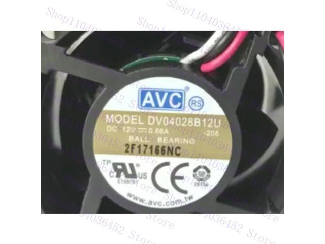 for AVC DV04028B12U 205 DC 12V 0.66A 40x40x28mm 3-Wire Cooling Fan