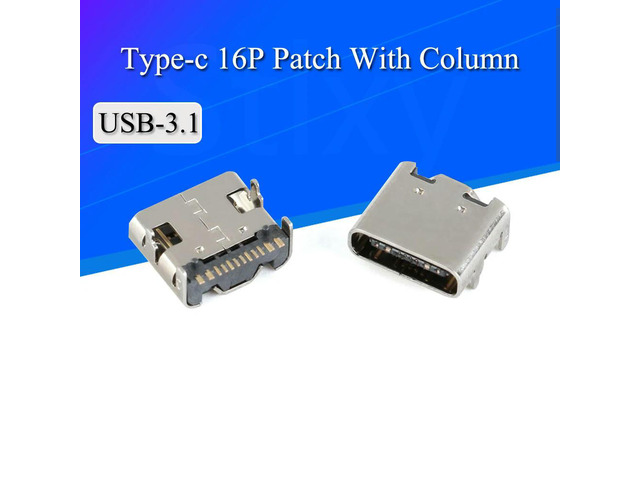 10PCS SMT USB 3.1 Type-C 16Pin Female Connector For Mobile Phone Charging port Charging Socket Tow feet plug