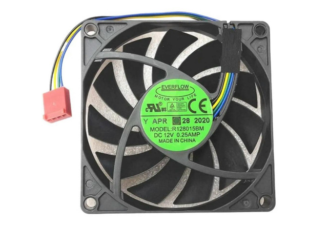 R128015BM 80mm 8cm PWM Mute Quiet Case Fan for EVERFLOW 8015 4-Wire Speed Regulation Dual Ball Bearing DC 12V 0.25A