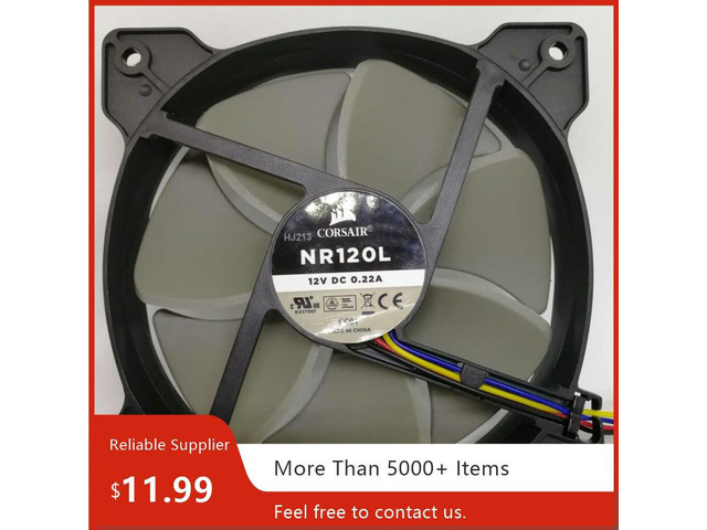 NR120L 120mm X 25mm DC 12V PWM Cooling Fan, 4-Pin Hydraulic Bearing, 400-2200RPM for PC Case & CPU Cooler