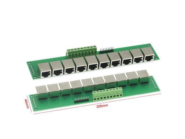 RJ45 network adapter plate horizontal ten parallel adapter terminal 2.54 5.08 multi-function test board