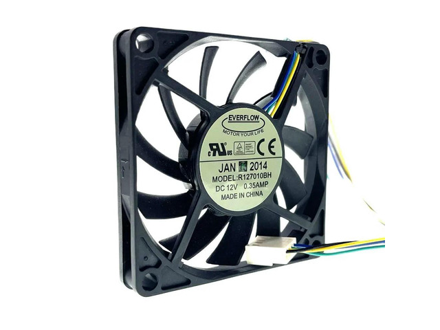 R127010BH Everflow 70mm 7cm 10mm Slim Dual Ball Bearing 70X70X10mm 0.35A 4200RPM 25CFM 40dBA 4P 4-Pin PWM Cooling Fans