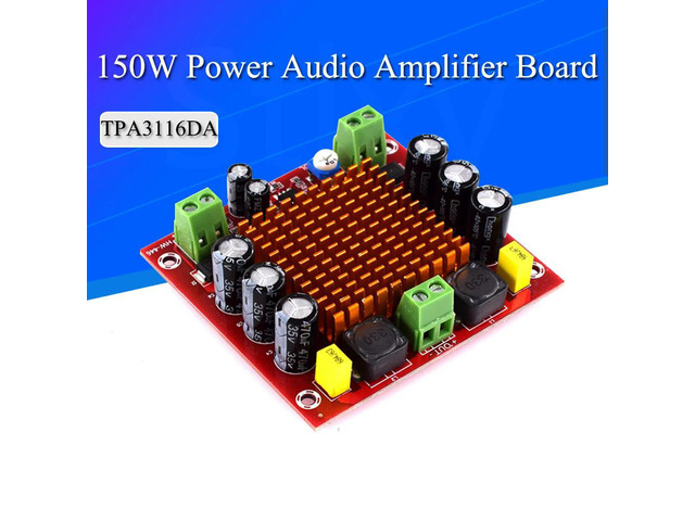 Digital Amplifier Board TPA3116DA TPA3116 150W D2 Mono Channel Digital Power Audio Amplifier Board XH-M544 DC 12V 24V