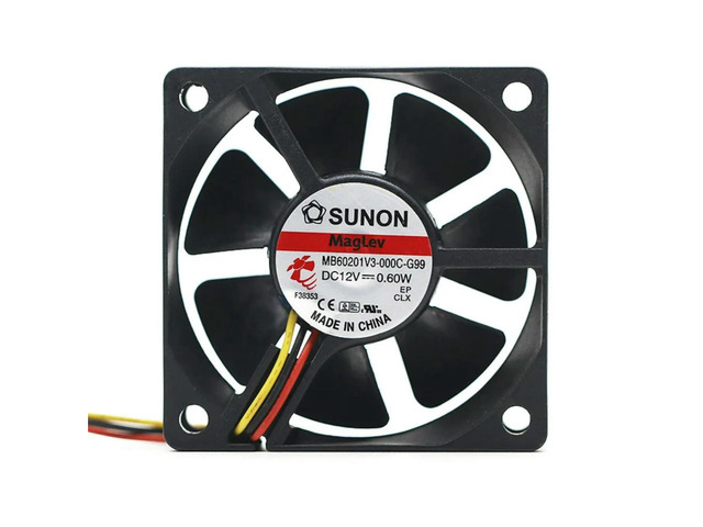 60mm Case Fan for MB60201V3-000C-G99 60x60x20mm DC12V Axial 16.5CFM, 23dBA, 3-Pin, Silent Cooling