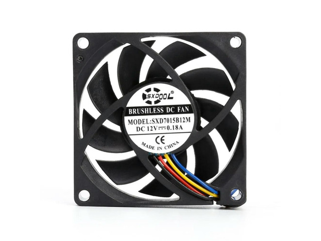 2pcs 70mm Fan SXD7015B12M PWM Cooling Fan, 12V, 0.18A, 3000RPM, 24.5CFM, Dual Ball Bearing, 4-Pin, CPU