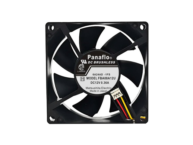 FBA08A12U 80x80x25mm Dual Ball Bearing Cooling Fan - 12V 0.36A 4800RPM High Airflow 68CFM (44dB, 4-Pin PWM, 8025 Size, PC/Server