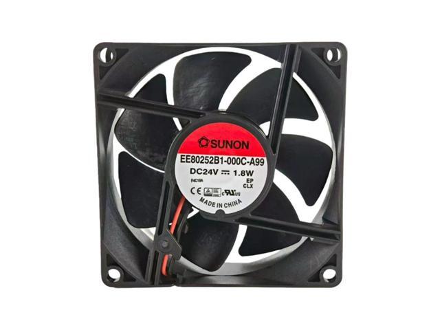 for EE80252B1-000C-A99 80x80x25mm DC 24V 8025 Cooling Fan, 41CFM 3200RPM for Industrial Equipment, 24V Quiet 33dBA