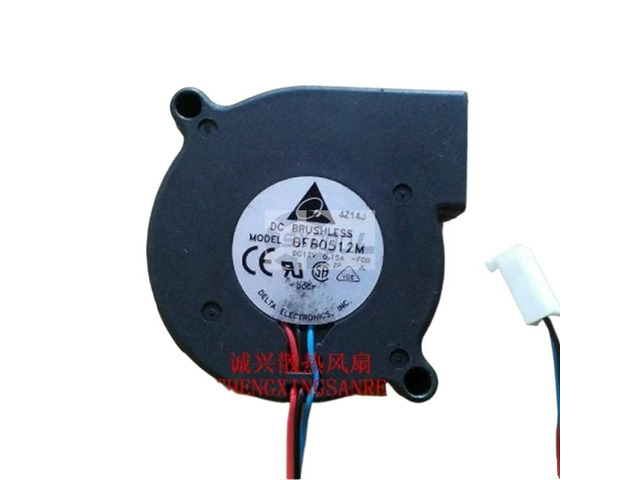 50mm Blower Fan for Delta BFB0512M 51x51x15mm 12V 0.15A 4500RPM Blower Fan with 3-Wire 3.18CFM Airflow, 32.5dBA Noise