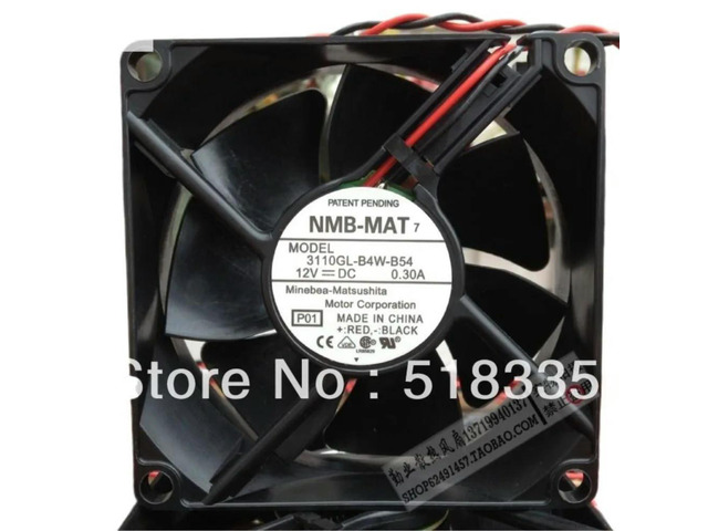 For 3110GL-B4W-B54 Brushless Server Square Fan Cooling Fan 8025 DC 12V 0.3A 80*80*25mm 8025